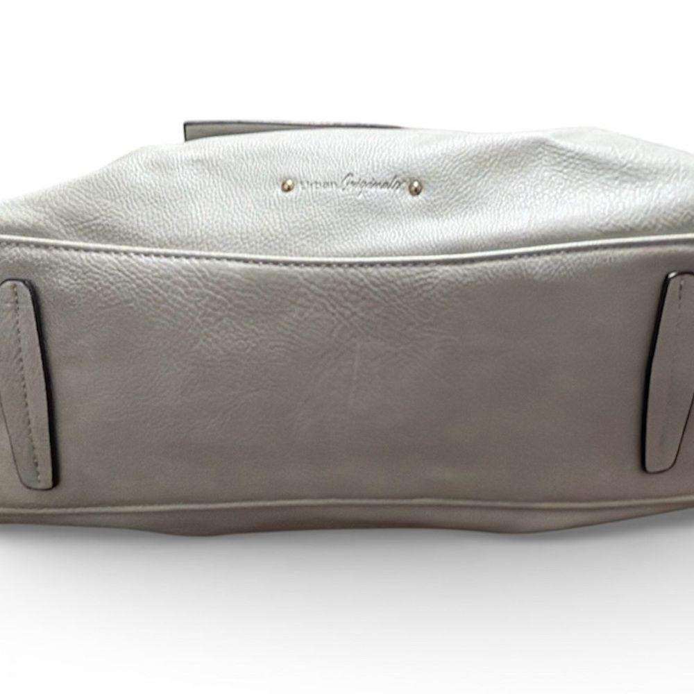 Urban Originals Vegan Leather Satchel Crossbody Light Gray - Picture 3 of 11